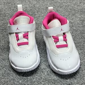Jordan Flight Shoes Toddler Size 7C White Pink Strap FQ8296-160 Sneakers
